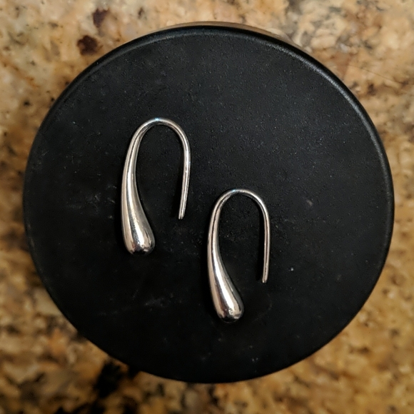 Silver Drop Earrings - Picture 1 of 4